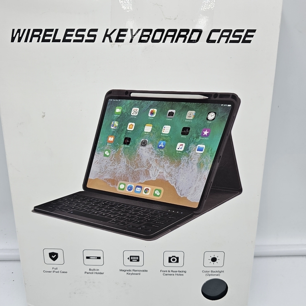 iPad 10.2" Keyboard Case with 360° Rotating Magnetic Cover – Teal (New in Box) - Picture 5 of 5